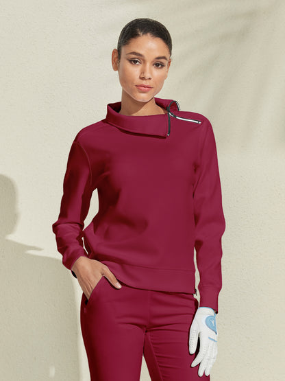 おしゃれ 不規則な襟 ゴルフ トレーナーレディースゴルフ ウェア