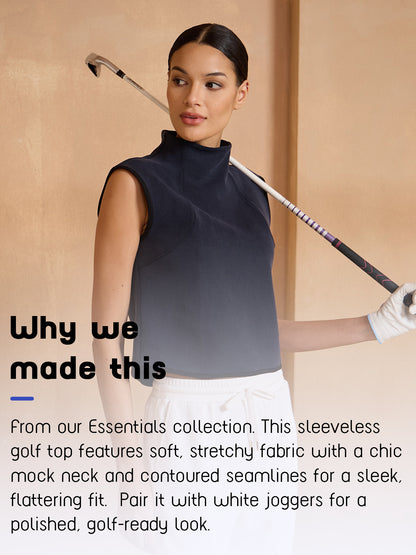 UltraSoft Sleeveless Funnel-Neck Golf Sweatshirt
