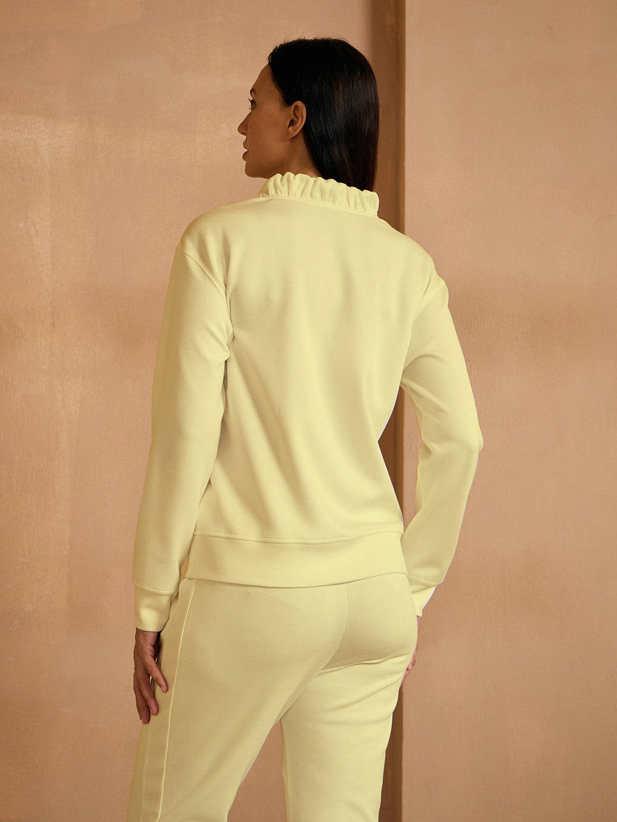 UltraSoft Long Sleeve Ruffle V-Neck Sweatshirt