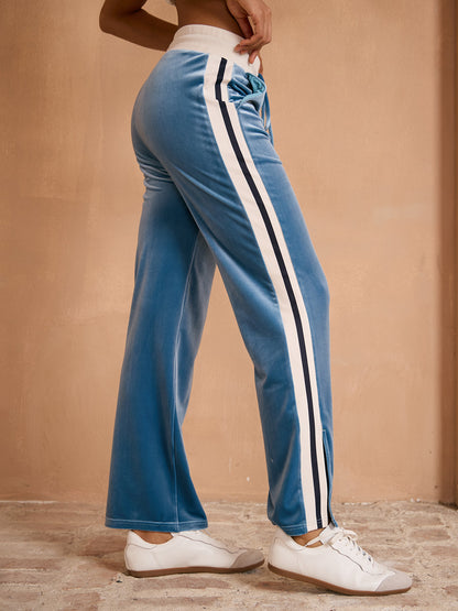 UltraSoft Velvet Stretch Drawstring Wide Leg Pants