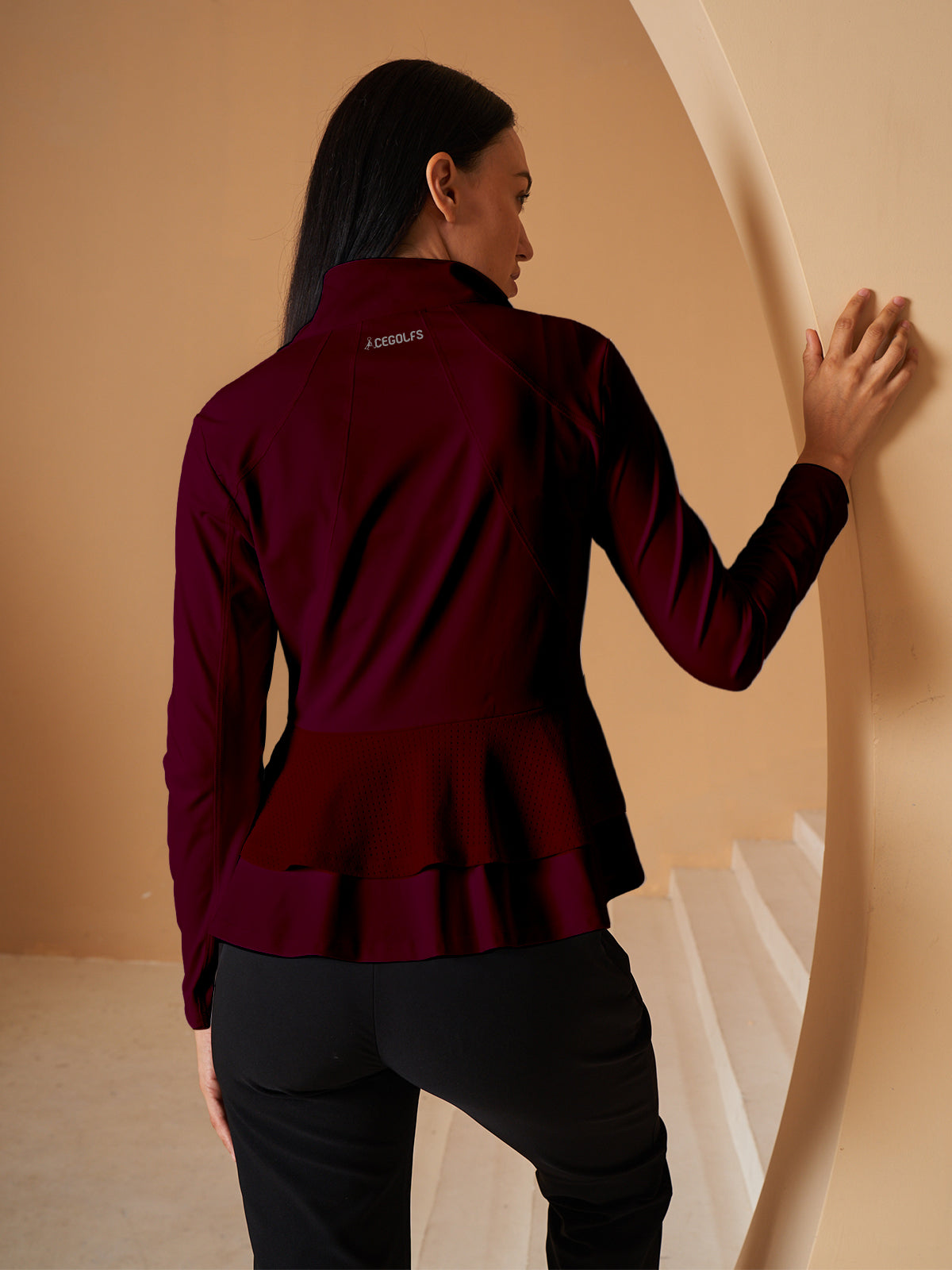 Chic Ruffle Golf Chaqueta Sun Protection Ropa Golf Mujer