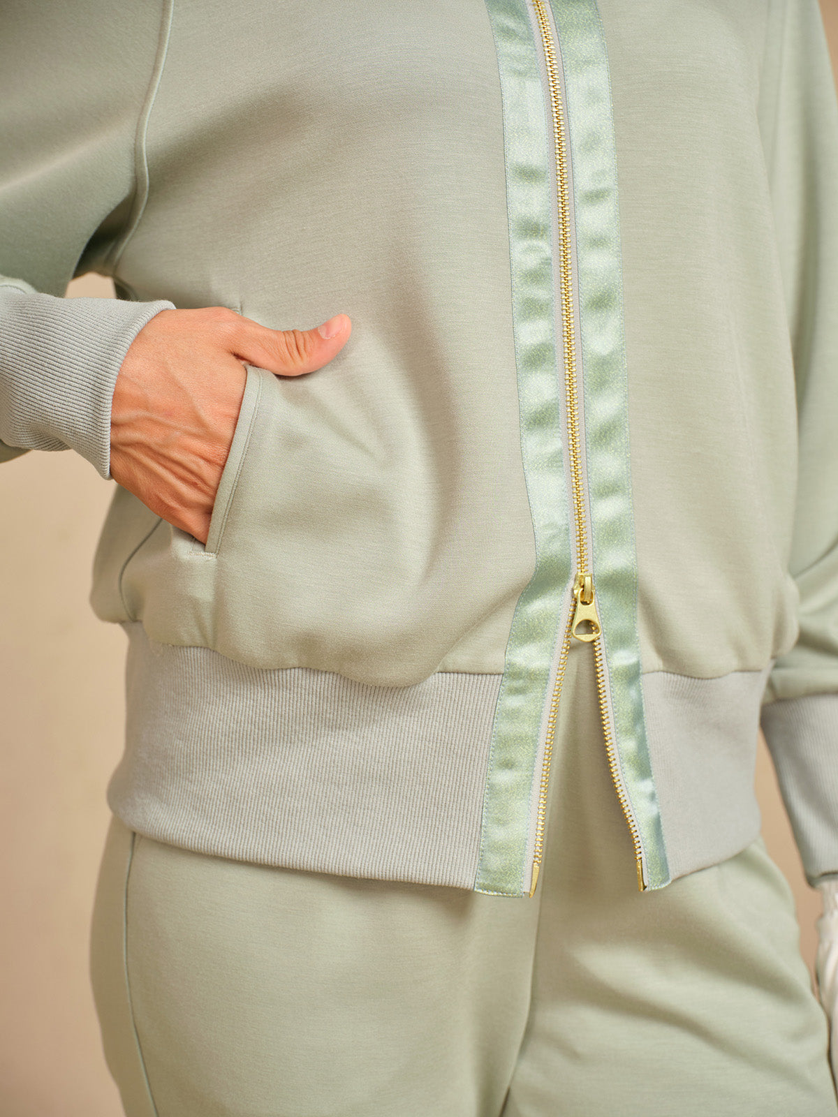 Chaqueta de manga larga UltraSoft con ribetes