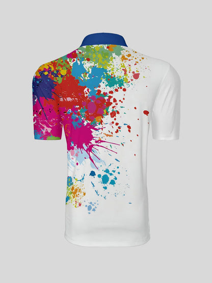 Inked Skins Men's Ribbed Collar Polo Top UPF50+