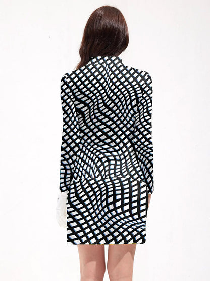 Air Brush Camiseta de Golf de Seda con Cuello Cuarto Cremallera UPF50+