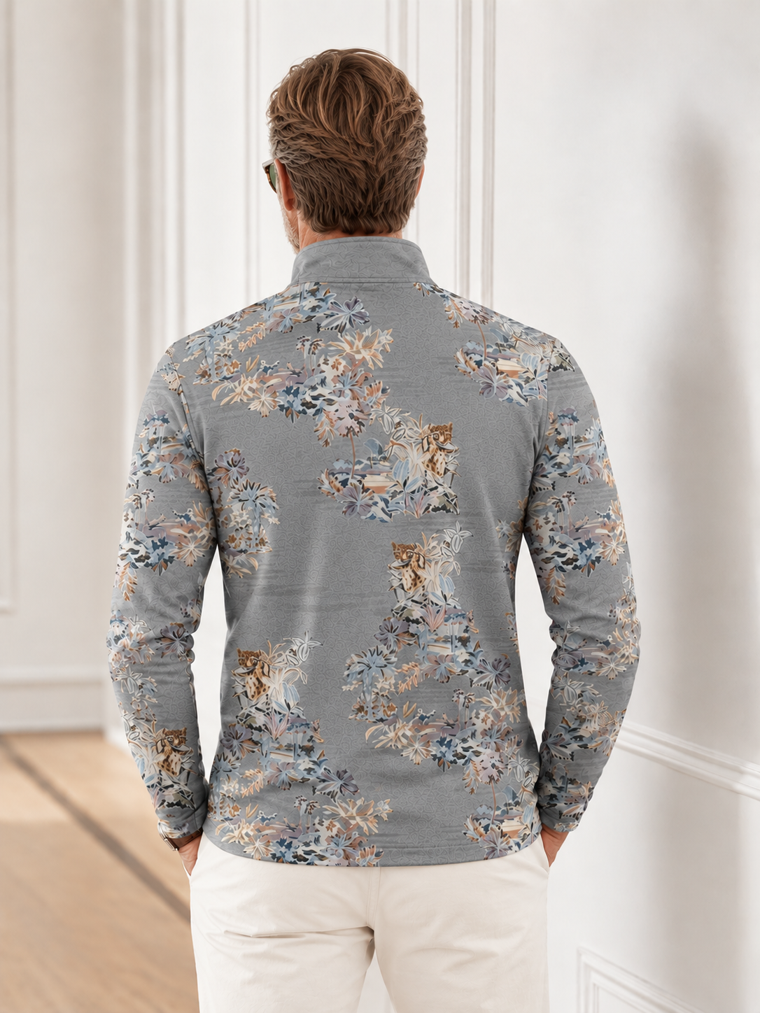 Botanical Energy Men's Golf Shirt Quarterzip UPF50+
