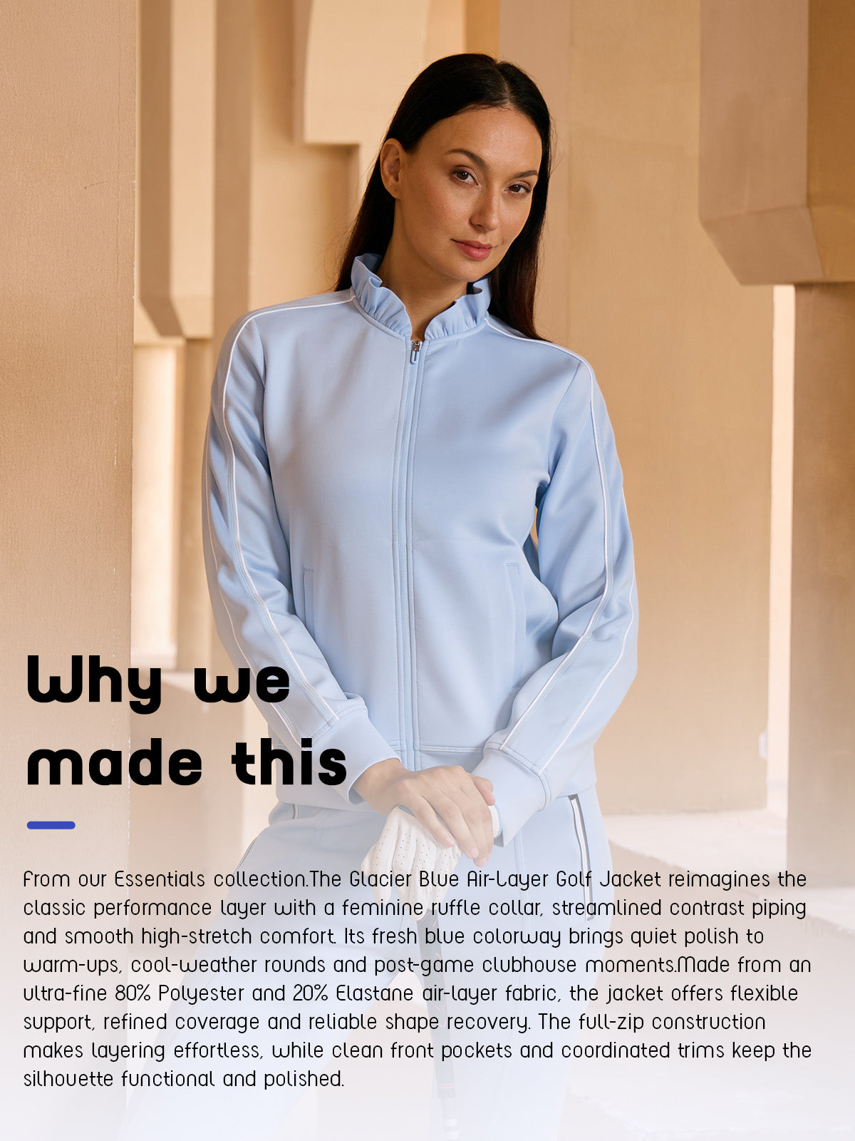 More Than Basic Long Sleeve Ruffle Trimmed Full Zip Jacket