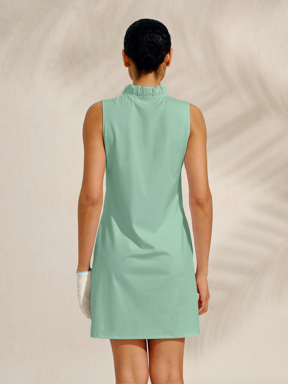 More Than Basic Ruffle V-Neck Sleeveless 36.5 Inch Dress UPF50+