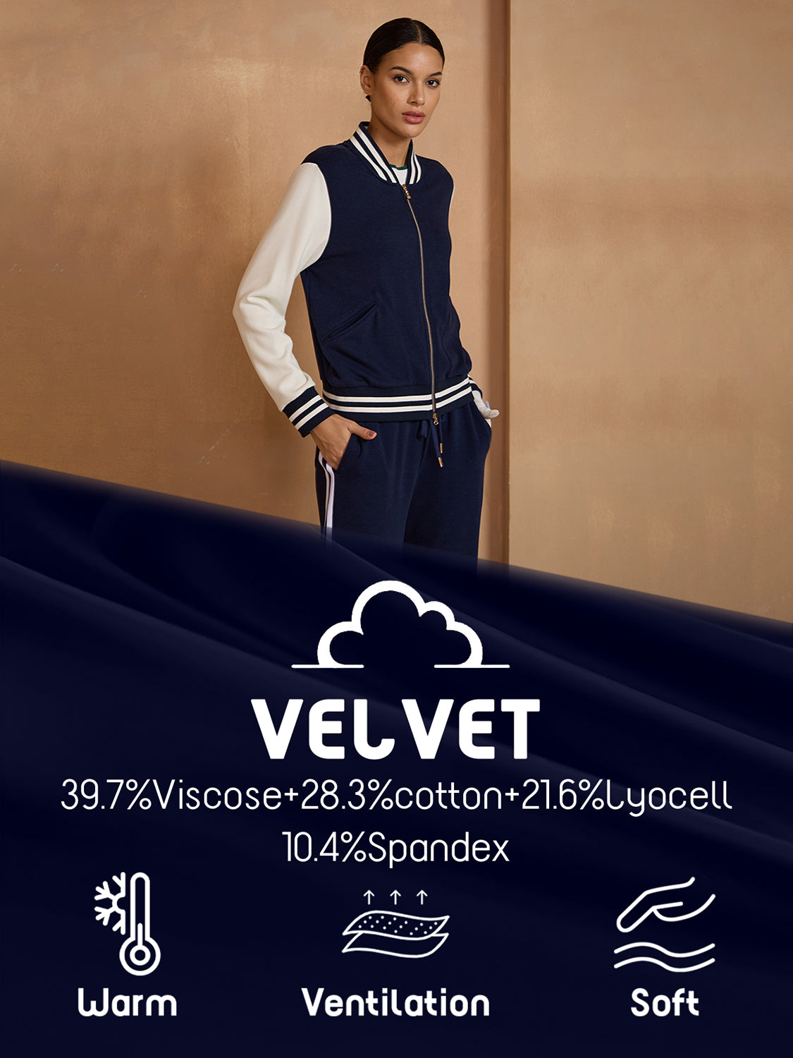 UltraSoft Velour Long Sleeve Full Zip Jacket