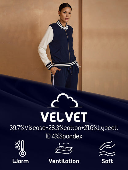 UltraSoft Velour Long Sleeve Full Zip Jacket