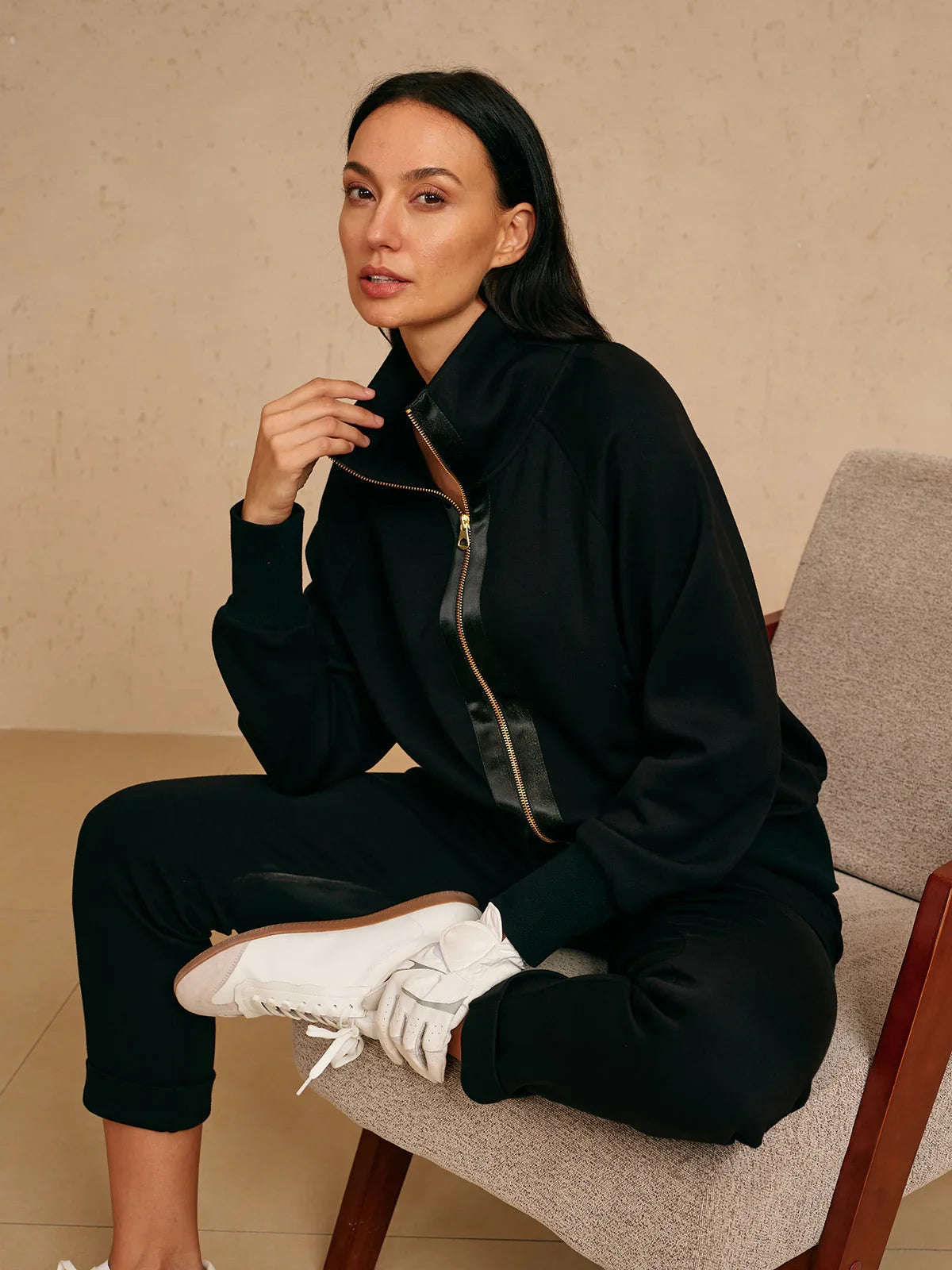 Chaqueta de manga larga UltraSoft con ribetes