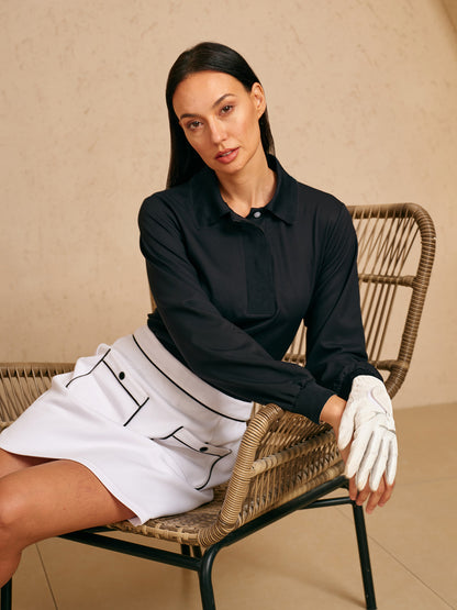 Crisp Couture Long Sleeve Polo Top UPF50+