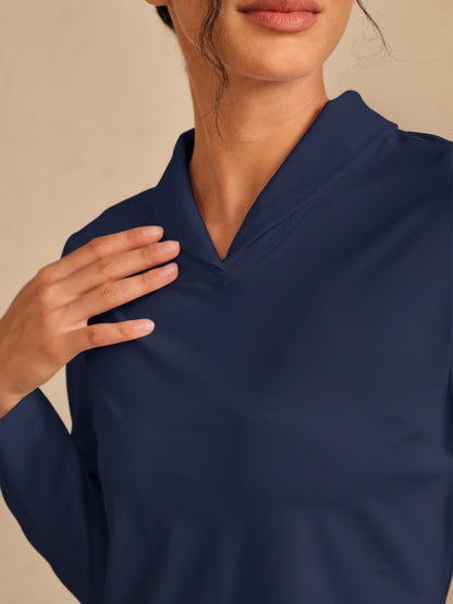 More Than Basic Camisa de Golf con Cuello de Chal