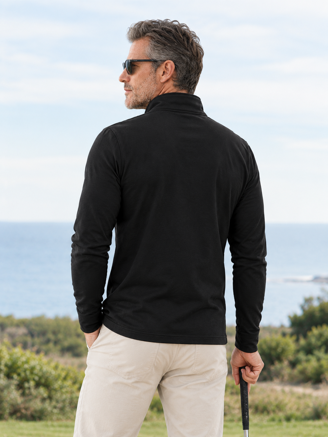 Botanical Energy Men's Golf Shirt Quarterzip UPF50+
