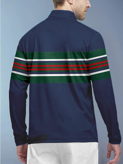 Playful Nautical Men's Golf Shirt Quarterzip UPF50+