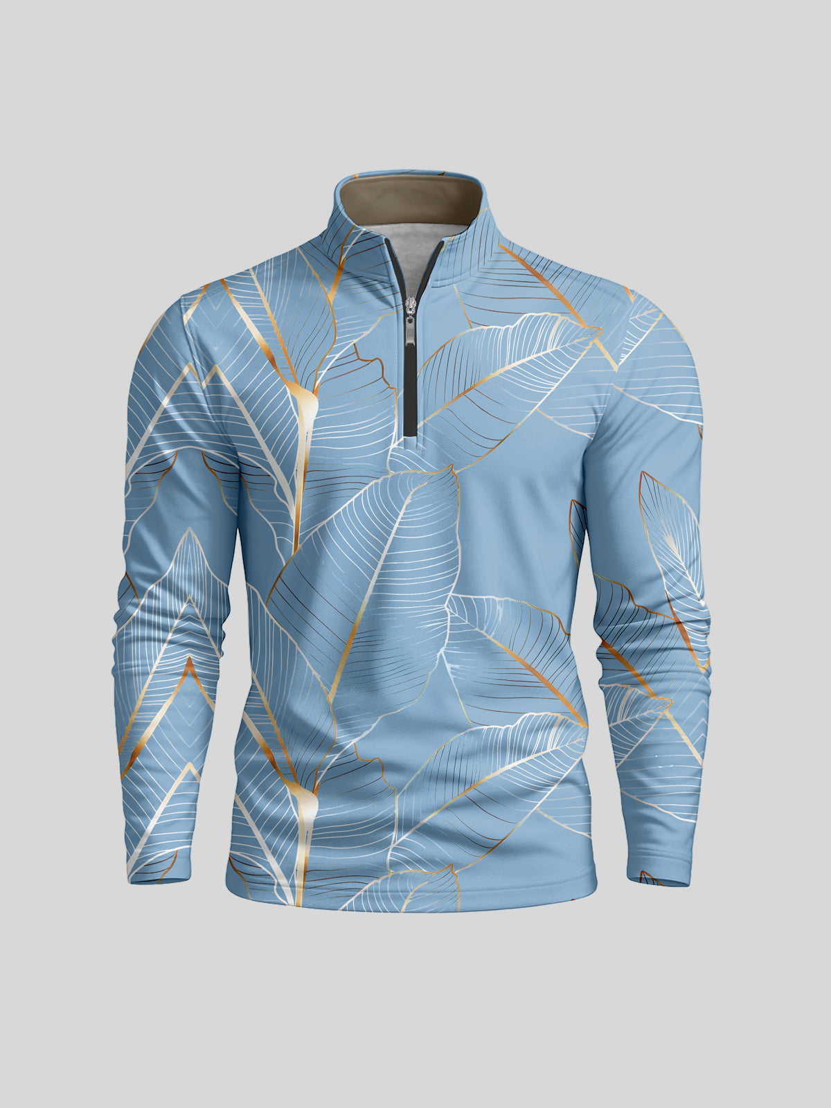 Hyped-up Tropical Men's Golf Shirt Quarterzip UPF50+