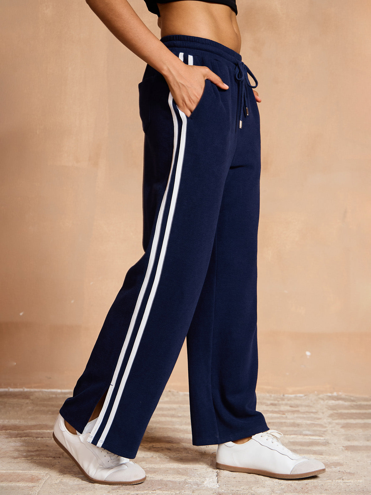 UltraSoft Velour 40 Inch Stretch Drawstring Wide Leg Pants