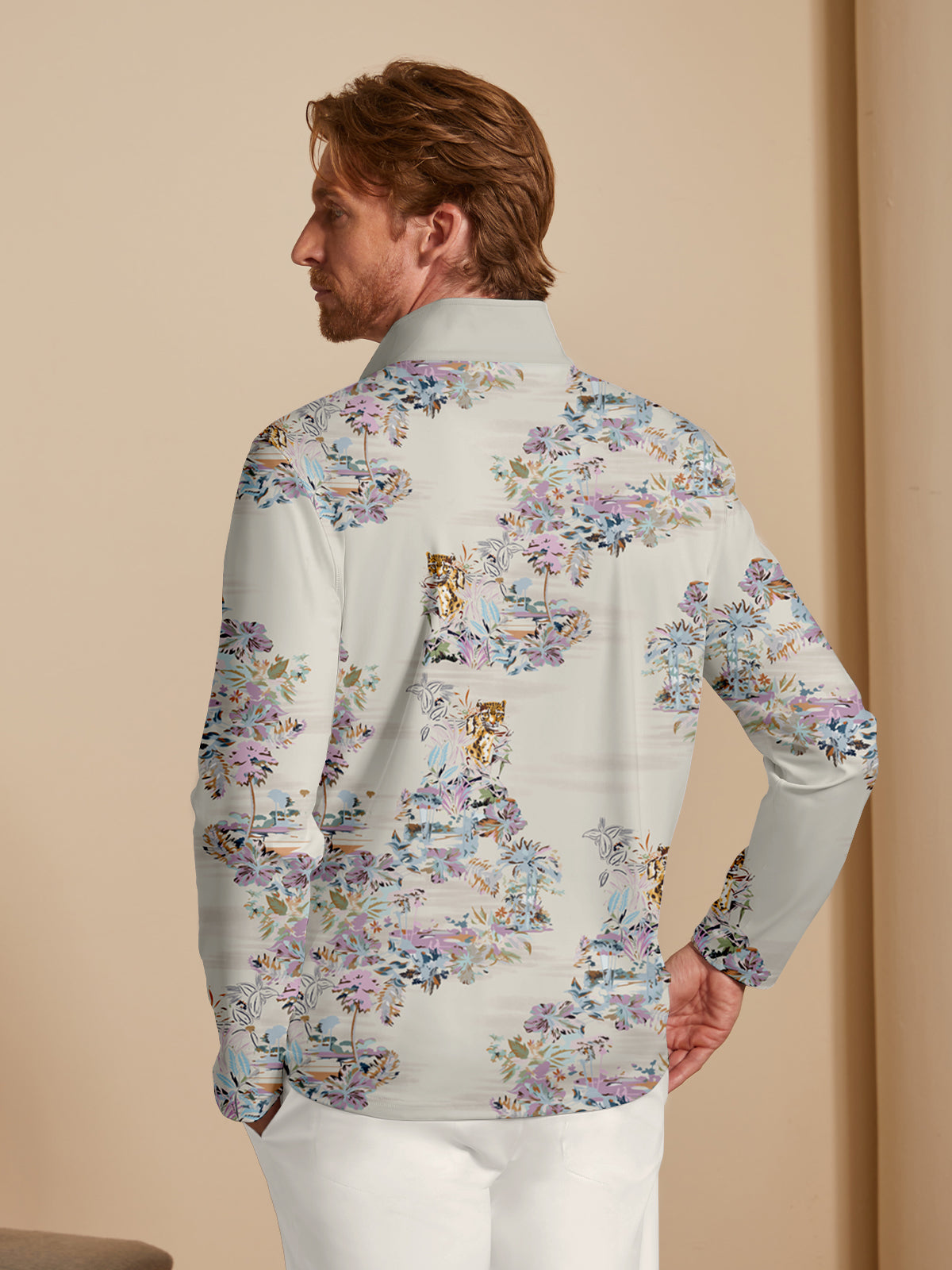 Botanical Energy Men's Golf Shirt Quarterzip UPF50+