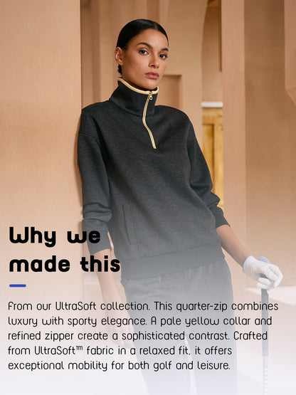 UltraSoft Color Block Quarterzip Sweatshirt