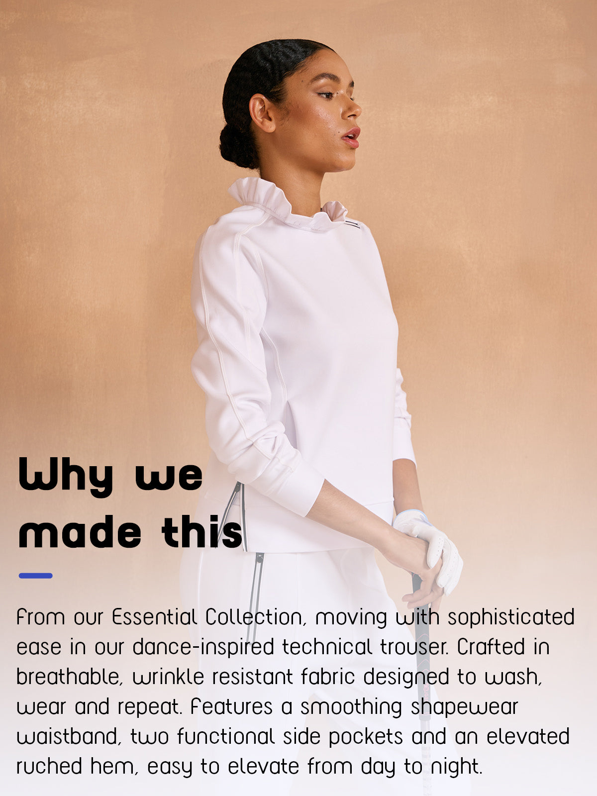 More Than Basic Ruffle Collar Golf Sweatshirt
