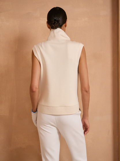 UltraSoft Wool Sleeveless High Funnel Neck Sweatshirt