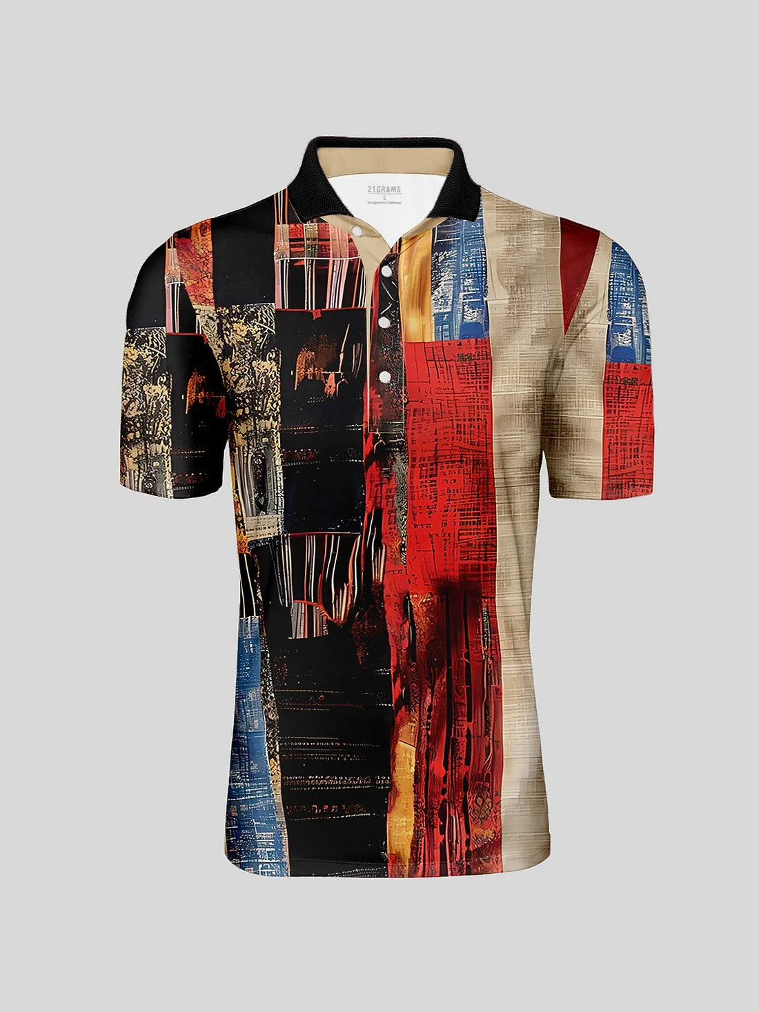 Polo da uomo con collo a costine non così classico UPF50+