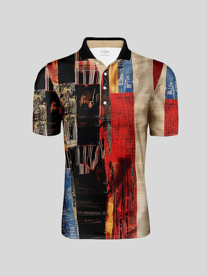 Polo da uomo con collo a costine non così classico UPF50+