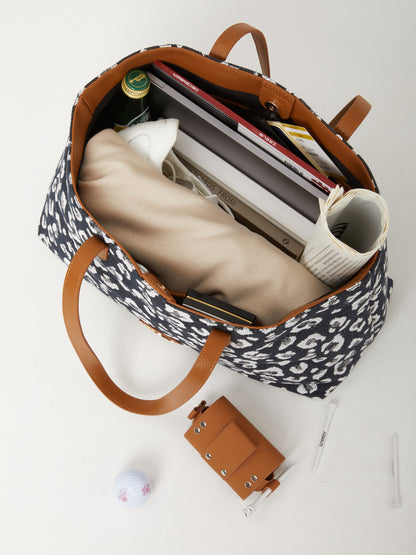Leopard Jacquard Canvas Everyday Tote