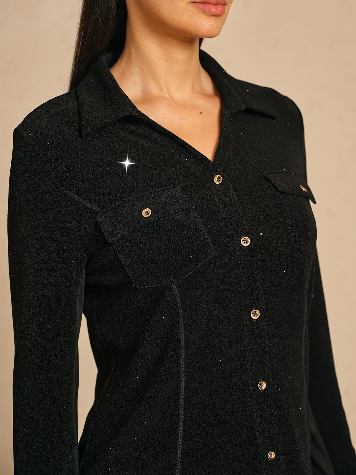 Luxe Limited Edition Sparkle Button Down Golf Shirt