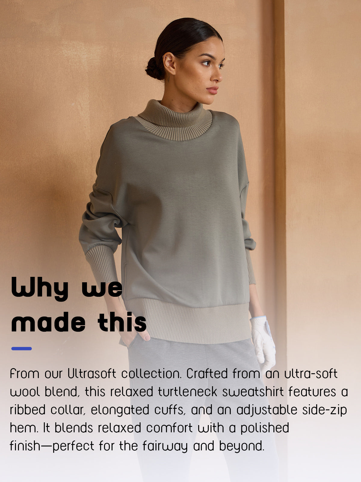 UltraSoft Wool Long Sleeve Knit Stitching Sweatshirt