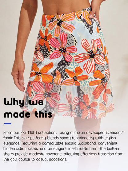 Premium 19 Inch A-Line Ruffle Skort UPF50+