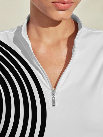 Playful Nautical Long Sleeve 36.5 Inch Dress UPF50+