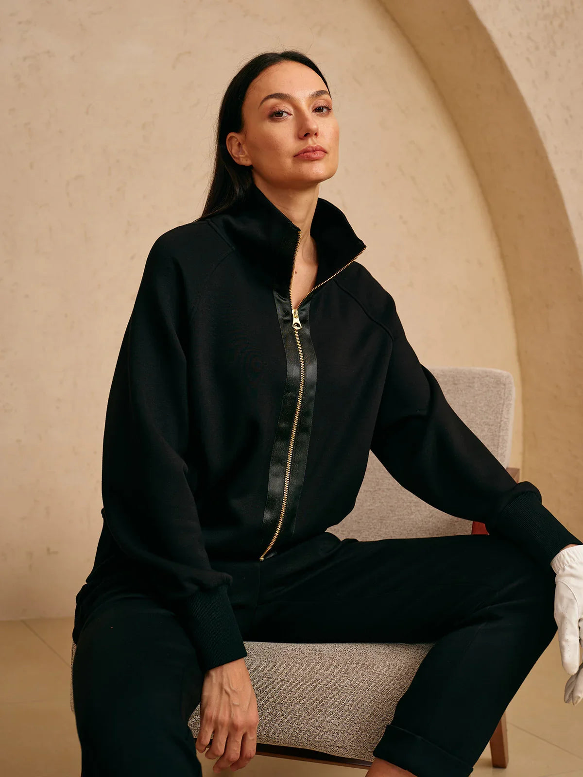 Chaqueta de manga larga UltraSoft con ribetes