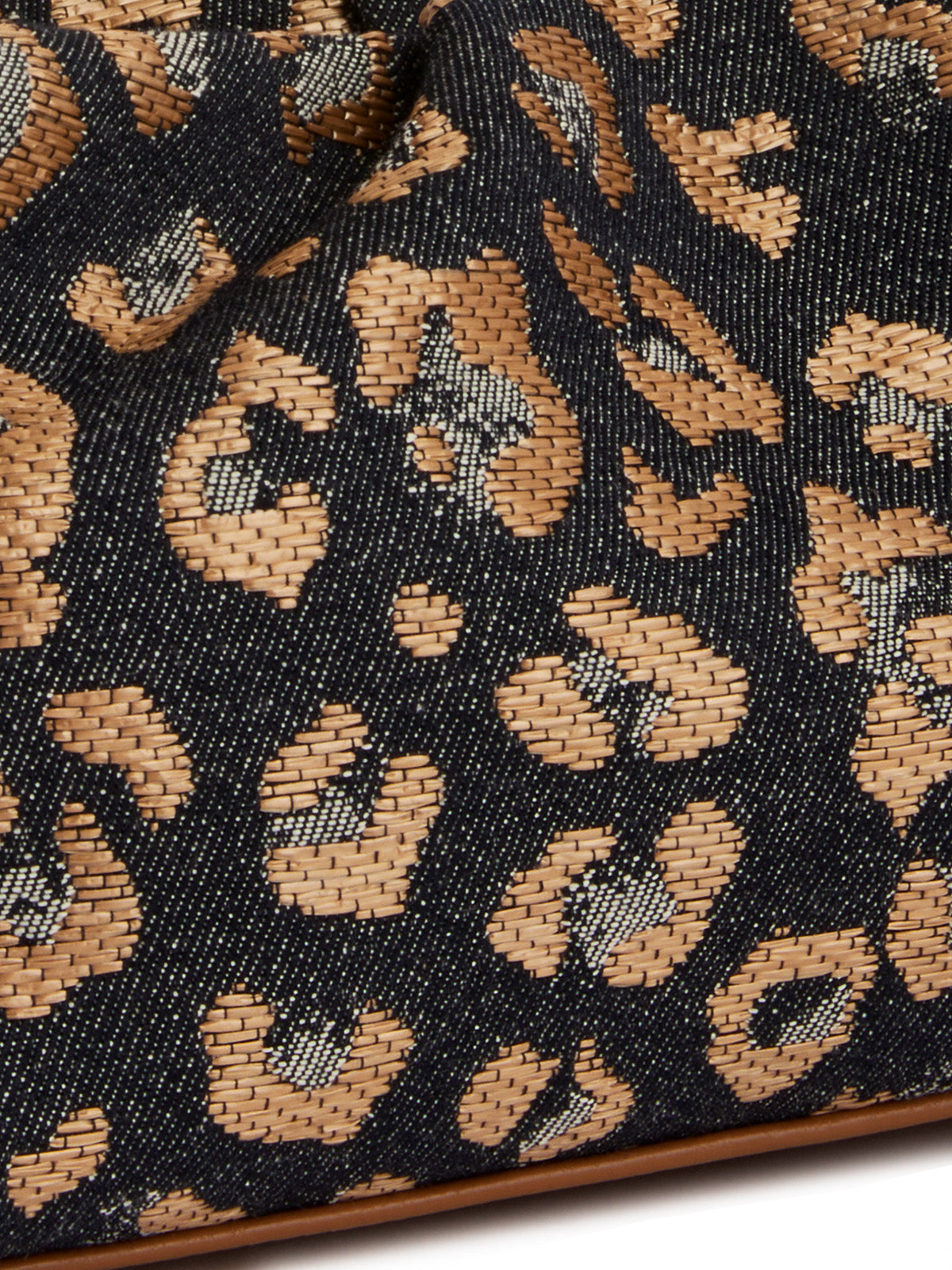 Leopard Jacquard Canvas Pleated Frame Bag