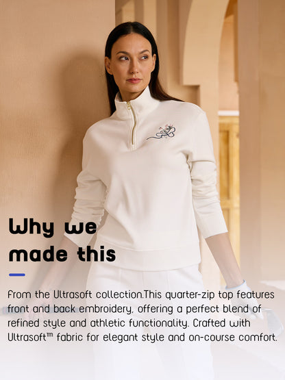 UltraSoft Long Sleeve Floral Embroidered Sweatshirt