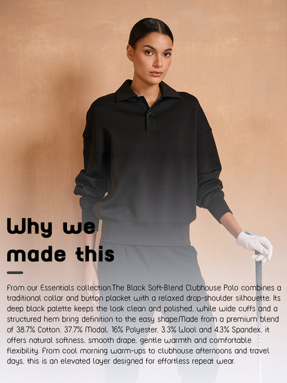 UltraSoft Wool Long Sleeve Collared Button Sweatshirt