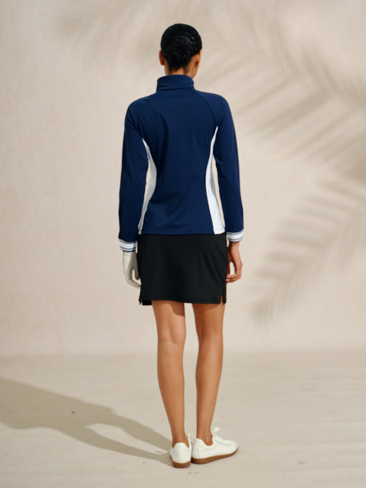 Navycore 長袖 カラーブロック クォータージップ UPF50+