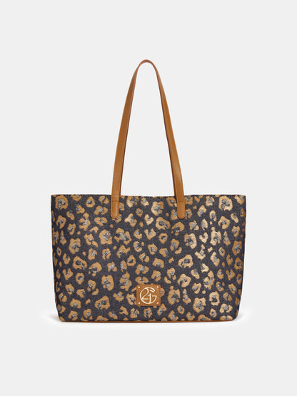 Leopard Jacquard Canvas Everyday Tote