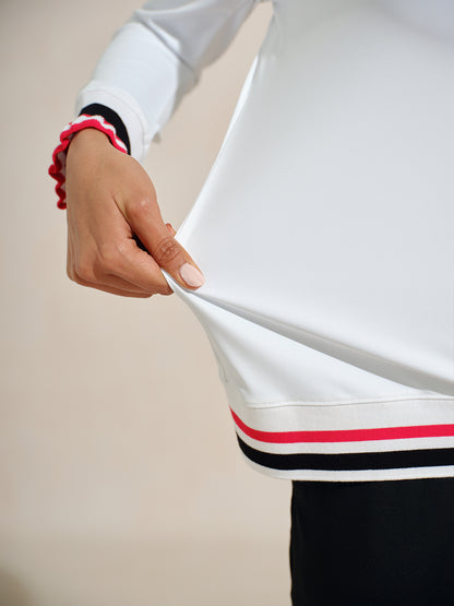 Navycore Ruffle Geribbelde Kraag Golf Polo Shirt UPF50+