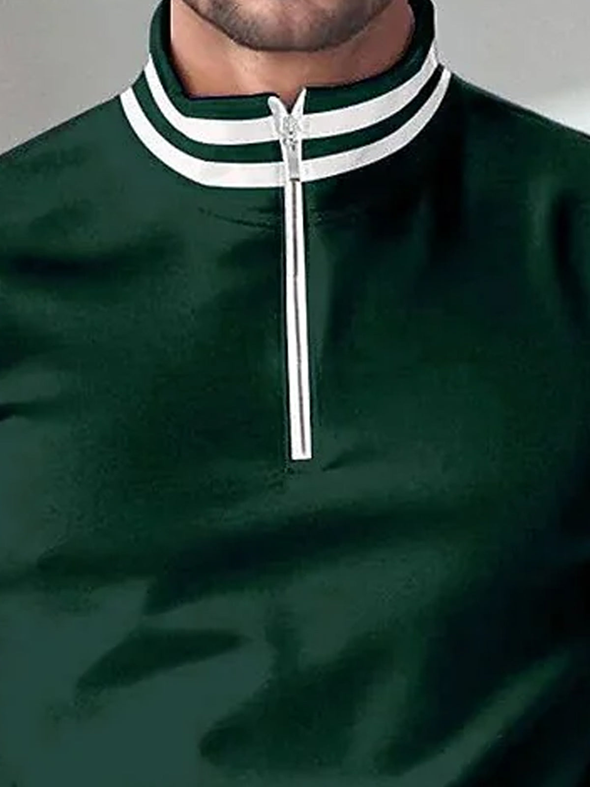 Speels nautisch heren golfshirt met kwart rits UPF50+