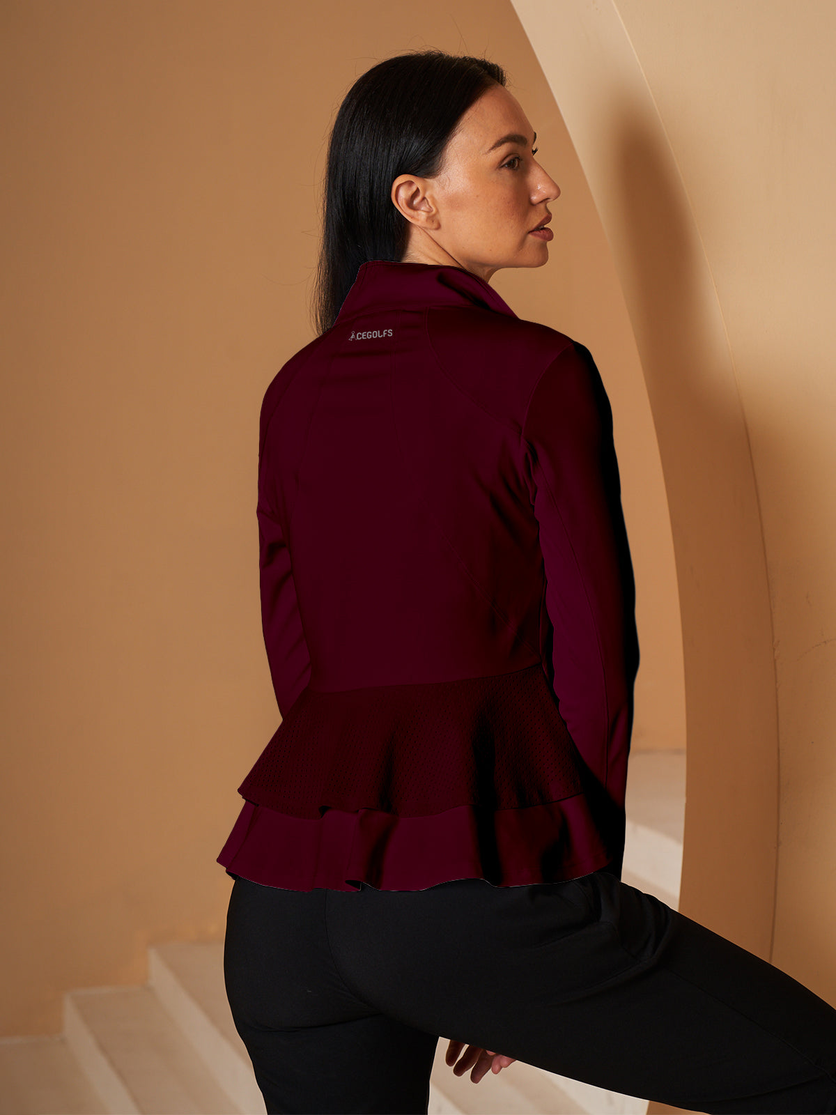 Chic Ruffle Golf Chaqueta Sun Protection Ropa Golf Mujer