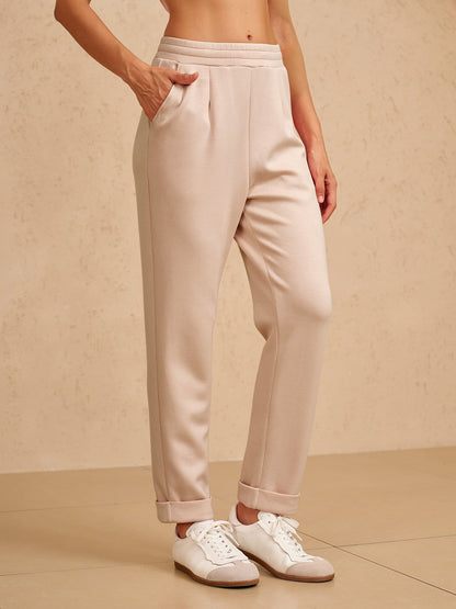 Ultraweiche Stretch-Hose mit verstecktem Kordelzug und Bündchen