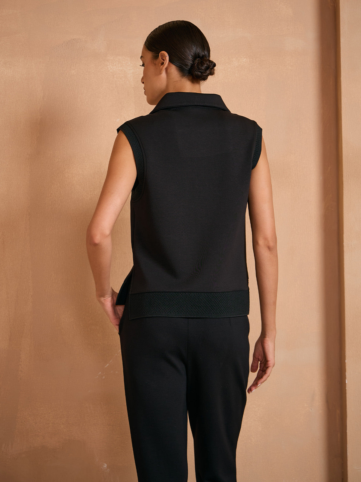 UltraSoft Wool Sleeveless High Funnel Neck Sweatshirt
