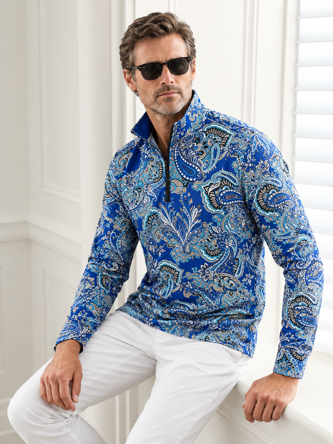 Mystical Boho Men's Golf Shirt Quarterzip UPF50+
