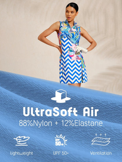 Ultrasoft Premium Sleeveless Mock Neck 35.5 Inch Dress UPF50+