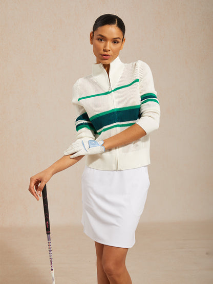 More Than Basic Long Sleeve Color Block Knit Jacket