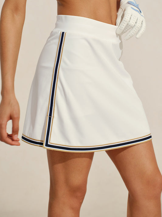 Falda-pantalón Crisp Couture en piqué de 16 pulgadas con detalles