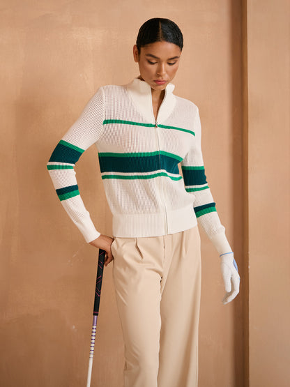 Giacca Maglia a Blocchi di Colore Manica Lunga More Than Basic