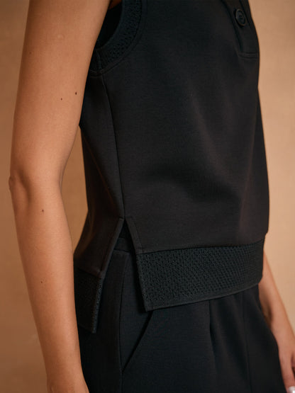 UltraSoft Wool Sleeveless High Funnel Neck Sweatshirt