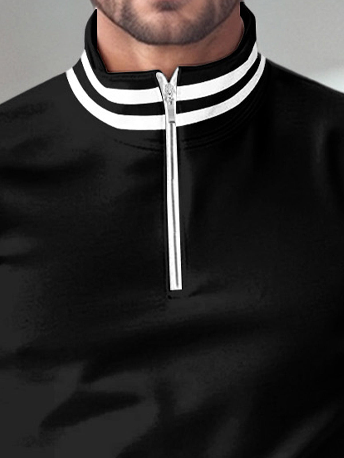 Camisa de golf para hombre con cremallera de un cuarto UPF50+