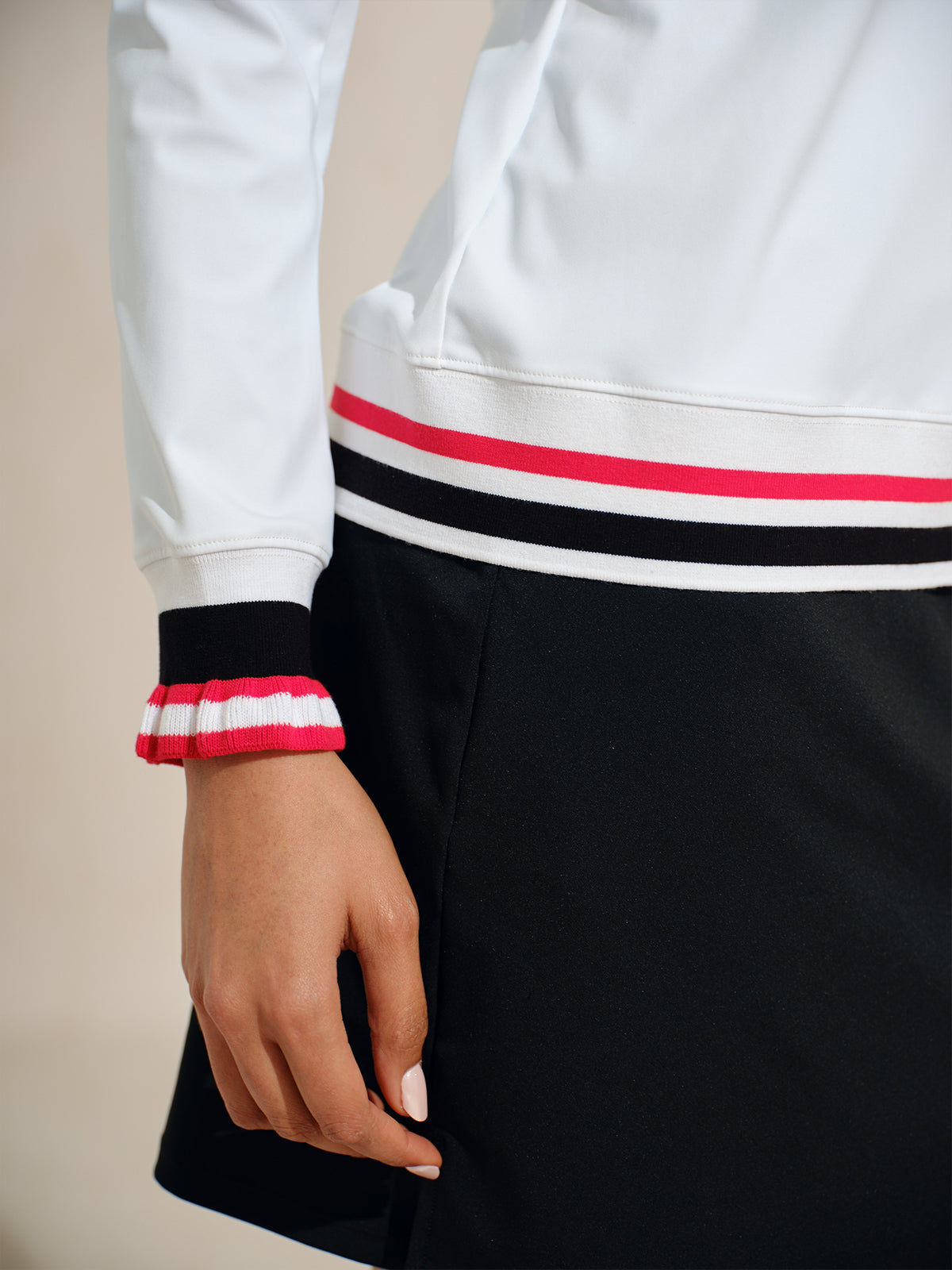 Navycore Ruffle Geribbelde Kraag Golf Polo Shirt UPF50+